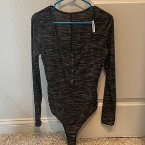 3/$15 or 5/$20 Adore Me Black Long Sleeve Bodysuit